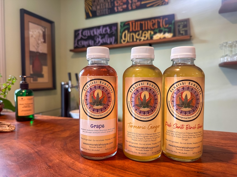 Komorebi Kombucha Bottles in Naples, New York Finger Lakes